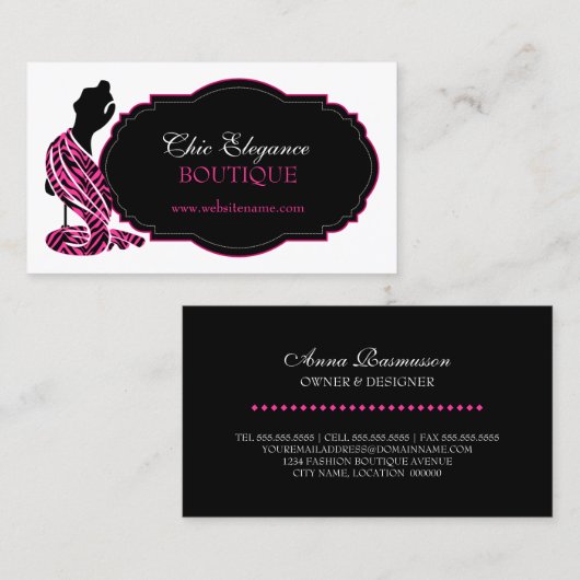 エレガントなファッション 名刺 (正面/裏面)
