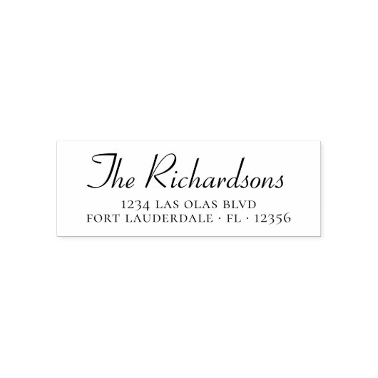 エレガントなファミリーサーネームスクリプト返信住所 セルフインキングスタンプ (デザイン)