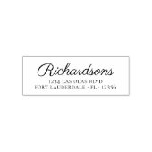 エレガントなファミリーサーネームスクリプト 返信先住所 自分用 セルフインキングスタンプ (デザイン)