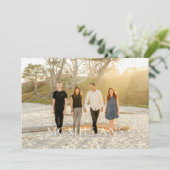 エレガントなファミリーネーム フローラル クリスマス ホリデー 招待状 (スタンド正面)