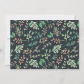 エレガントなファミリーネーム フローラル クリスマス ホリデー 招待状 (裏面)