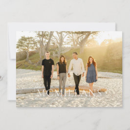 エレガントなファミリーネーム フローラル クリスマス ホリデー 招待状