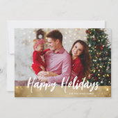 エレガントなファミリーフォトハッピーホリデーカード シーズンカード (正面)