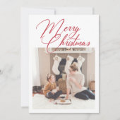 エレガントなファミリーフォトホリデー シーズンカード (正面)