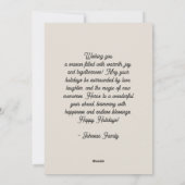 エレガントなファミリーフォトホリデー シーズンカード (裏面)