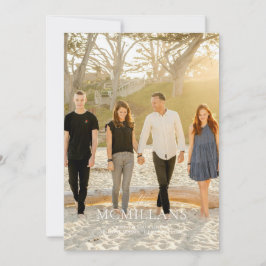 エレガントなファミリー ネーム フラワーのクリスマス ホリデー 招待状