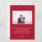 エレガントなファミリー ネーム レッド | ホリデー 縦写真 シーズンカード (裏面)