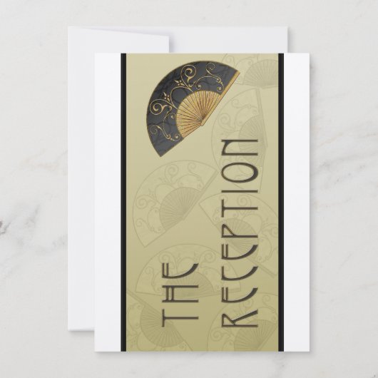 エレガントなファン(コケ) -パーソナライズな披露宴の招待 招待状 (裏面)