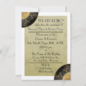 エレガントなファン(コケ) -パーソナライズな披露宴の招待 招待状 (正面)