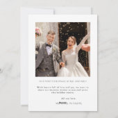 エレガントなファーストクリスマス 結婚したばかりの新婚夫婦の写真 シーズンカード (裏面)