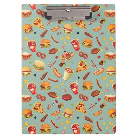 エレガントなファースト・フードパターン クリップボード (正面)
