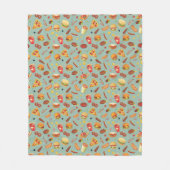 エレガントなファースト・フードパターン フリースブランケット (正面)