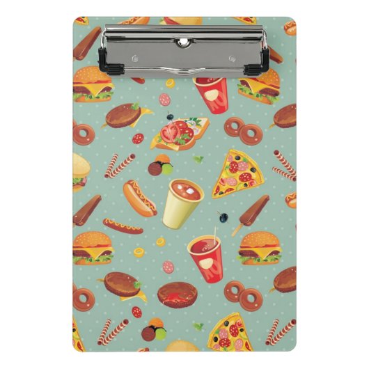 エレガントなファースト・フードパターン ミニクリップボード (正面)