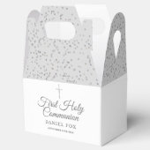 エレガントなファースト ホーリー コミュニオン シルバー スターダスト フェイバーボックス (オープン)