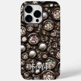 エレガントなフェイクレザーの抽象的ミニマリスト名 Case-Mate iPhone 14 PRO MAXケース