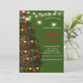 エレガントなフェスティブグリーンクリスマスツリーランプ 招待状 (スタンド正面)