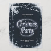 エレガントなフェスティブサンタクリスマスパーティー招待状 シーズンカード (正面/裏面)