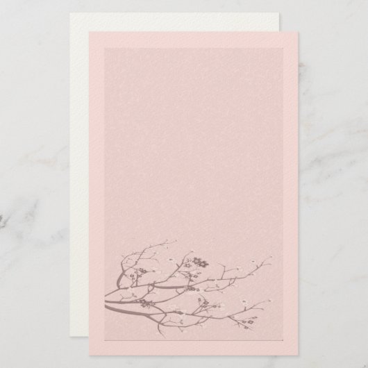 エレガントなフェルトの桜の文房具 便箋 (正面/裏面)