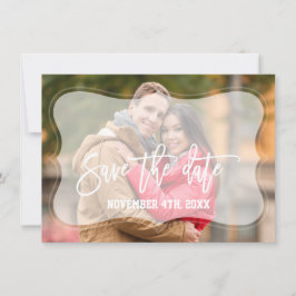 エレガントなフェード写真の手書き Save The Date セーブザデート