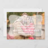 エレガントなフェード写真手書き Save The Date セーブザデート (裏面)