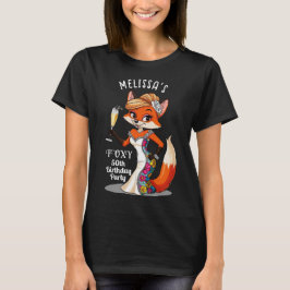 エレガントなフォクシー 50歳の誕生日パーティー 黒い狐 Tシャツ