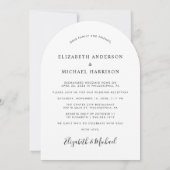 エレガントなフォトアーチの結婚式の披露宴 招待状 (裏面)