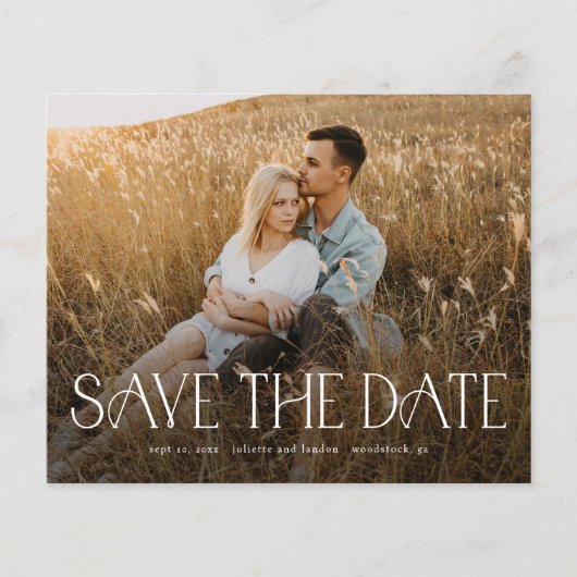 エレガントなフォトウェディングのSave The Date（結婚式招待状）をお手頃価格で (正面)