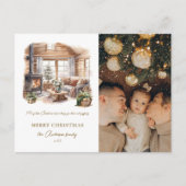 エレガントなフォトコージーホームクリスマス シーズンポストカード (正面)