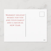 エレガントなフォレストコアクリスマスフェアリーホリデー シーズンポストカード (裏面)