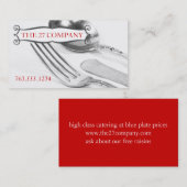 エレガントなフォークのナイフのスプーンの銀器のシェフのケータリング 名刺 (正面/裏面)