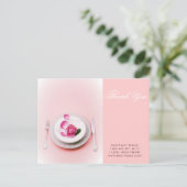 エレガントなフォーク ナイフ プレート ケータリング 個人料理人 ポストカード (スタンド正面)