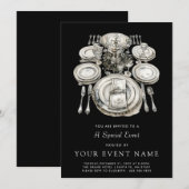 エレガントなフォーマルイベント 招待状 (正面/裏面)