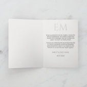 エレガントなフォーマルウェディング写真モノグラム感謝カード サンキューカード (内部)