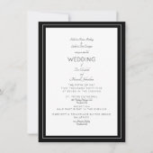 エレガントなフォーマルウェディング　両家の親　モノクロ 招待状 (正面)