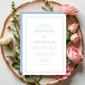 エレガントなフォーマルパウダーブルーの結婚式招待状 招待状