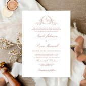 エレガントなフォーマルモノグラムテラコッタウェディング 招待状