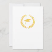 エレガントなフォーマルローレルリースゴールドキャップパーティー 招待状 (裏面)