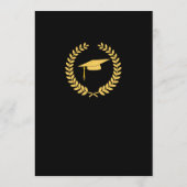 エレガントなフォーマルローレルリースゴールドキャップパーティー 招待状 (裏面)