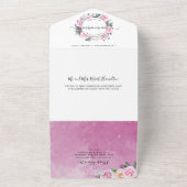 エレガントなフクシア、ホットピンクのキニンセラ オールインワン招待状 (外側)