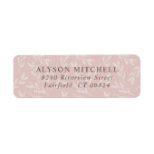 エレガントなフラッシュボタニカル返信住所ラベル ラベル (正面)