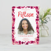 エレガントなフラッシュ フラワーのキンセアニエラ招待状 招待状 (スタンド正面)