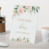 エレガントなフラッシュ フラワーのコーヒーバーサイン 台座サイン (インサイチュ)