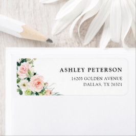 エレガントなフラッシュ フローラル 返信住所ラベル ラベル