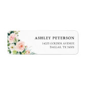 エレガントなフラッシュ フローラル 返信住所ラベル ラベル (正面)