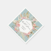 エレガントなフラッシュ ボヘミアンフラワーの ブライダルシャワーナプキン スタンダードカクテルナプキン (角)