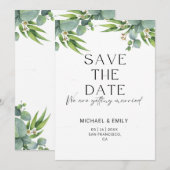 エレガントなフラットセーブザデートカード セーブザデート (正面/裏面)