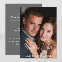エレガントなフラットデザインの結婚式お知らせカード セーブザデート