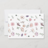 エレガントなフラットモダン ボタニカルグリーン ウェディング 招待状 (裏面)