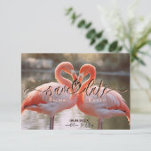 エレガントなフラミンゴのラブ・セーブ・ザ・デート・テンプレート セーブザデート (スタンド正面)