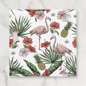 エレガントなフラミンゴ & ハイビスカス シャワーの感謝タグ フェイバータグ (裏面)